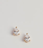 Classically Stunning Cubic Zirconia Teardrop Studs